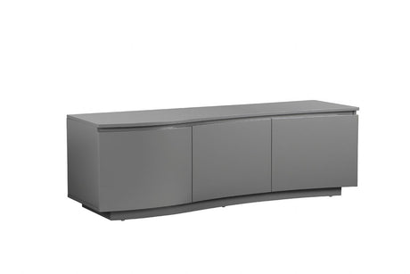 Large Graphite Grey Glass Top TV Media Cabinet with LED