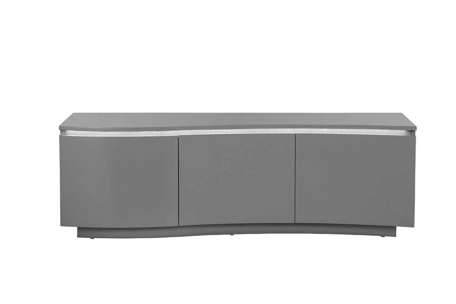 Large Graphite Grey Glass Top TV Media Cabinet with LED