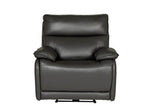 Dark Grey Leather Electric Power Recliner Armchair