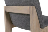 Dark Grey Woven Fabric Dining Chair with Oak Legs