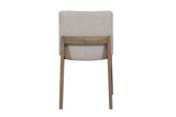 Natural Woven Fabric Dining Chair with Solid Oak Legs