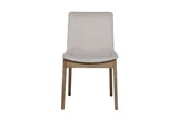 Natural Woven Fabric Dining Chair with Solid Oak Legs