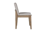 Natural Woven Fabric Dining Chair with Solid Oak Legs