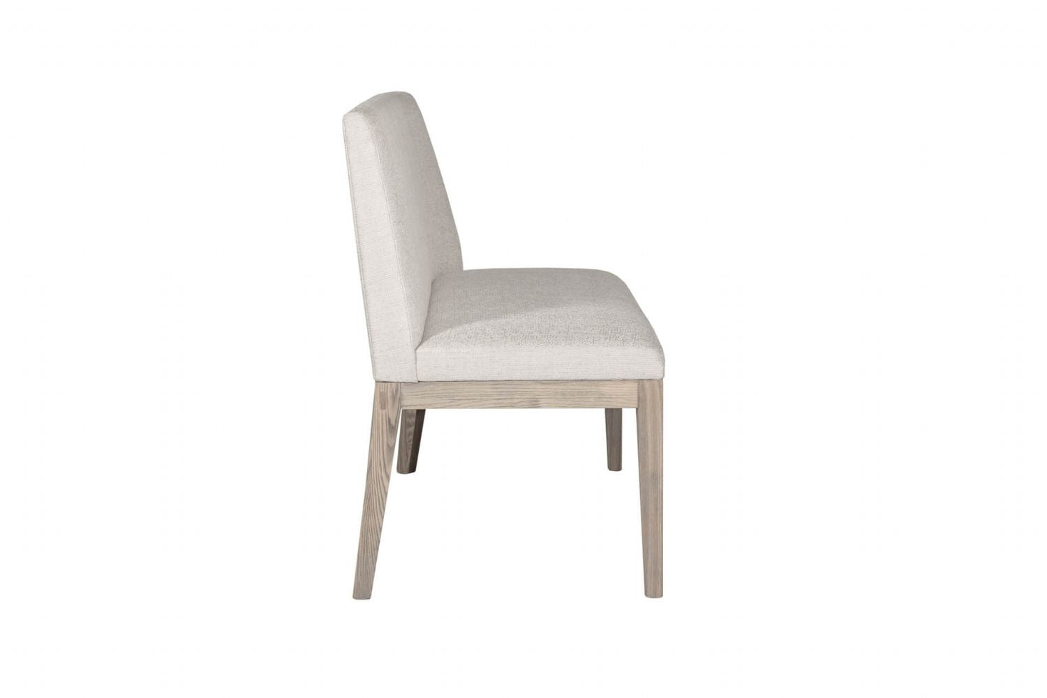 Natural Fabric Short Dining Bench Solid Oak Legs