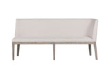 Natural Fabric Long Corner Dining Bench with Oak Legs