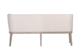 Natural Fabric Long Corner Dining Bench with Oak Legs