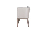 Natural Fabric Long Corner Dining Bench with Oak Legs