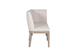 Natural Fabric Long Corner Dining Bench with Oak Legs