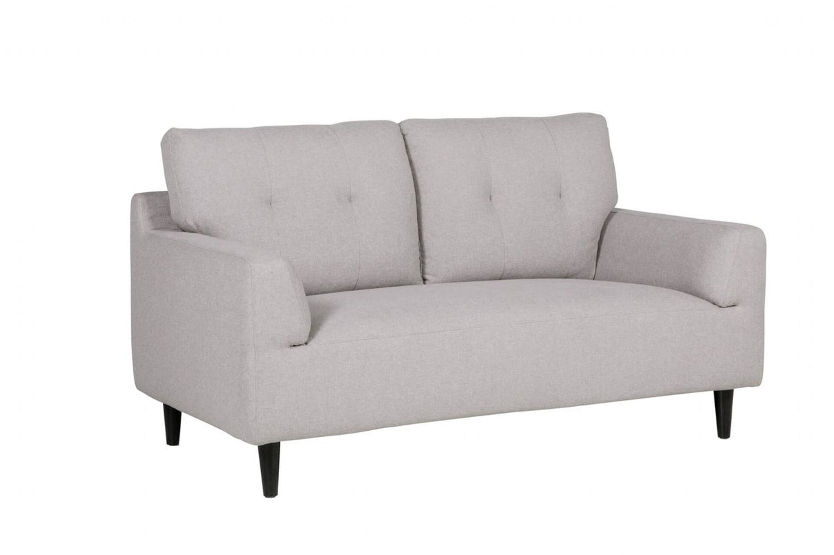 Light Grey Fabric 2 Seater Sofa Buttoned Back