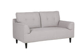Light Grey Fabric 2 Seater Sofa Buttoned Back