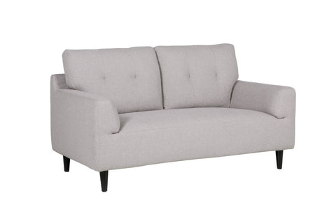 Light Grey Fabric 2 Seater Sofa Buttoned Back