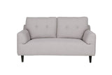 Light Grey Fabric 2 Seater Sofa Buttoned Back