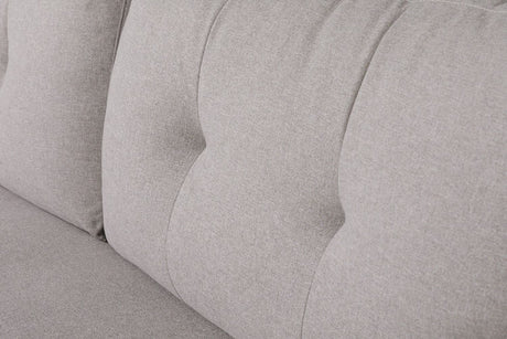 Light Grey Fabric 2 Seater Sofa Buttoned Back