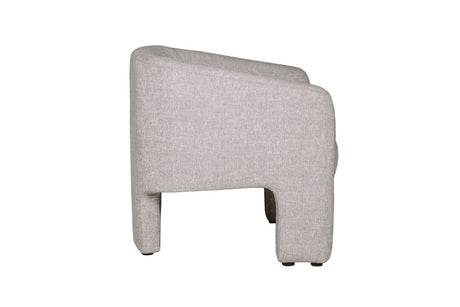 Light Grey Fabric Upholstered Curved Accent Chair