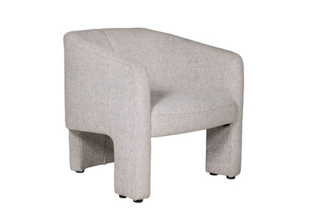 Light Grey Fabric Upholstered Curved Accent Chair