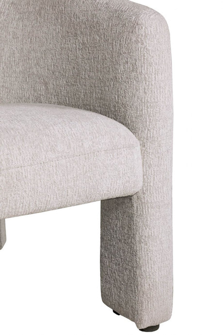 Light Grey Fabric Upholstered Curved Accent Chair