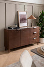 Latte Walnut Large Sideboard with 2 Doors 3 Drawers