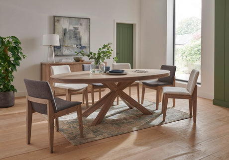 Smoked Oak Large Oval Dining Table 190cm