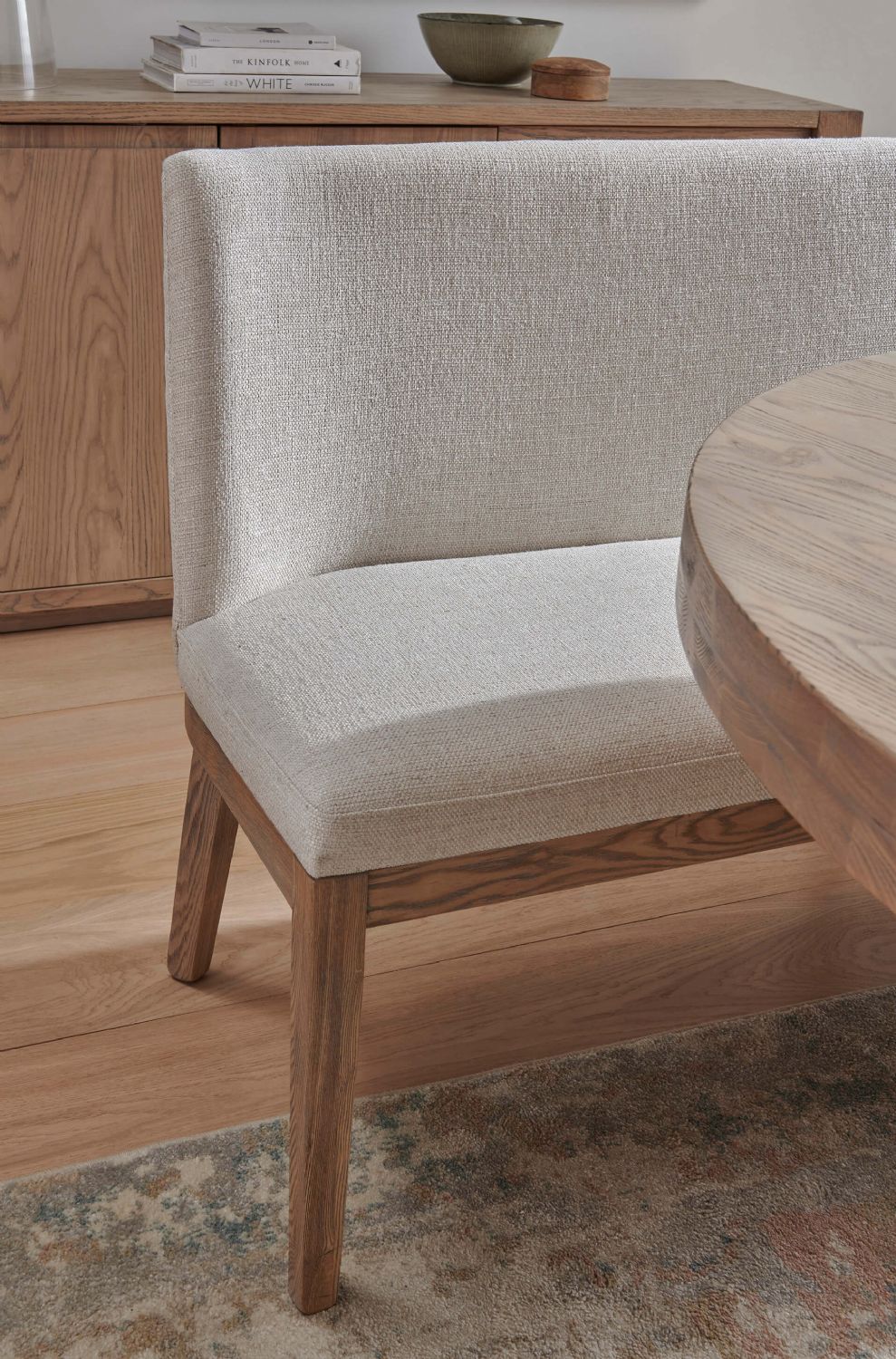 Natural Smoked Oak Round Dining Table Cross Legs 137cm