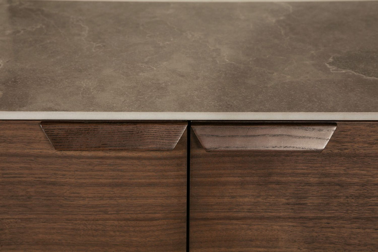 Latte Walnut Large Sideboard with 2 Doors 3 Drawers