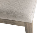 Natural Fabric Long Corner Dining Bench with Oak Legs