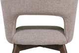 Latte Textured Fabric Dining Chair Dark Wood Legs