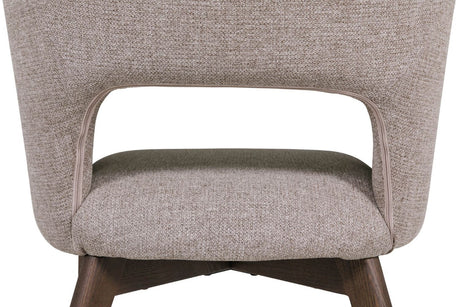 Latte Textured Fabric Dining Chair Dark Wood Legs