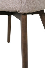 Latte Textured Fabric Dining Chair Dark Wood Legs