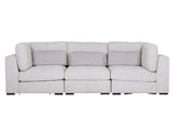 Light Grey Chenille Fabric Armless Sectional with Cushion