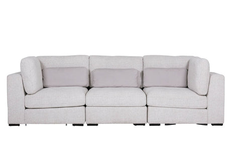 Light Grey Chenille Fabric Armless Sectional with Cushion