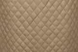 Biscuit Leather Effect and Fabric Dining Chair Metal Legs
