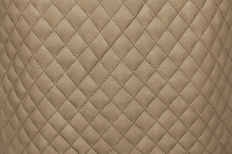 Biscuit Leather Effect and Fabric Dining Chair Metal Legs