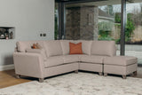 Biscuit Fabric RHF Corner Group Sofa L Shaped