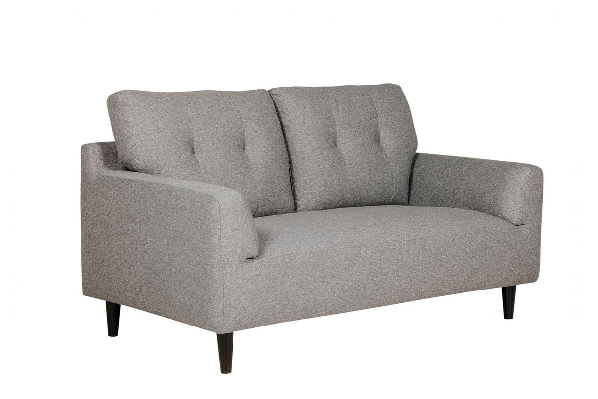 Charcoal Fabric 2 Seater Buttoned Back Sofa