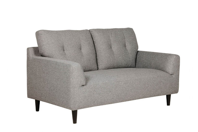 Charcoal Fabric 2 Seater Buttoned Back Sofa