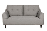 Charcoal Fabric 2 Seater Buttoned Back Sofa