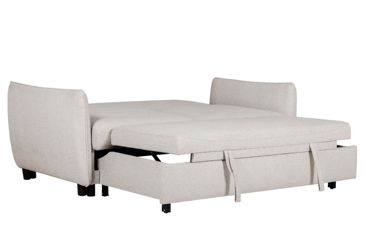 Light Grey Fabric Sofa Bed with Black Legs