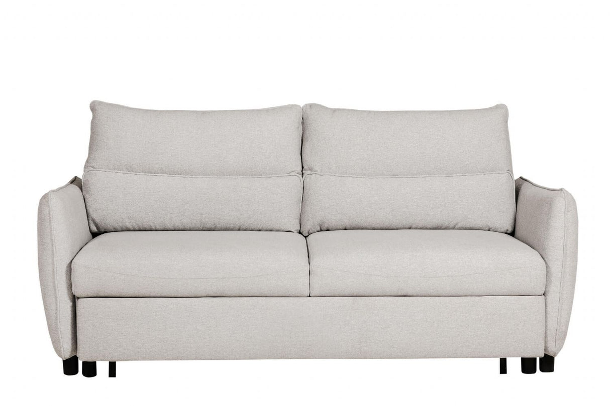 Light Grey Fabric Sofa Bed with Black Legs