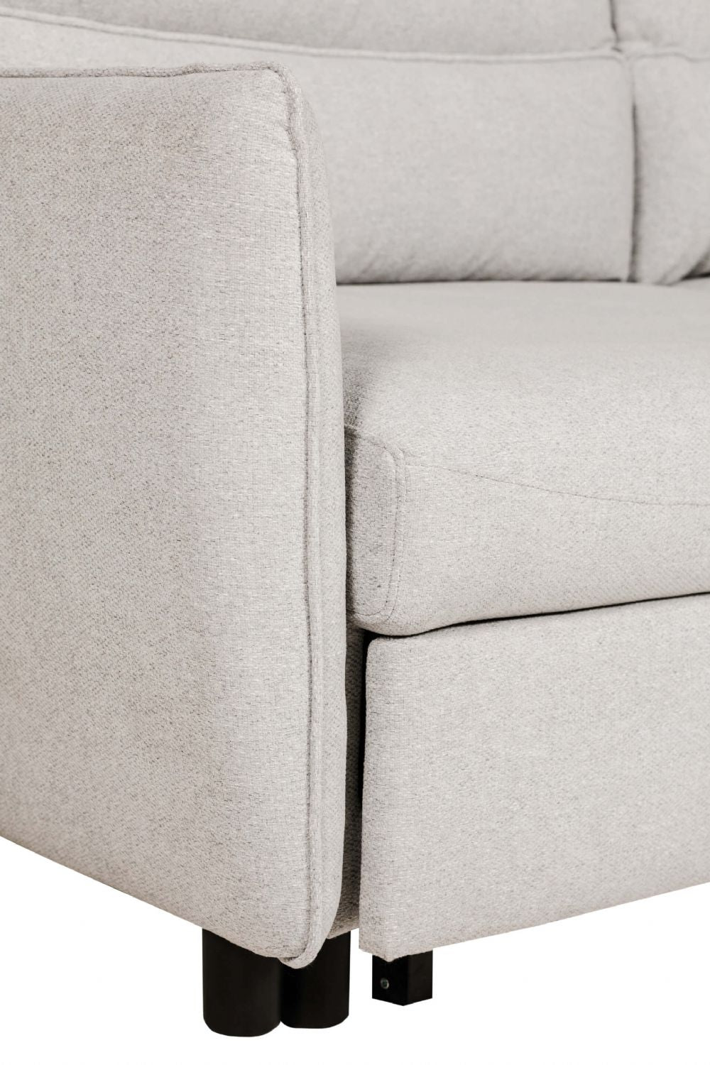 Light Grey Fabric Sofa Bed with Black Legs