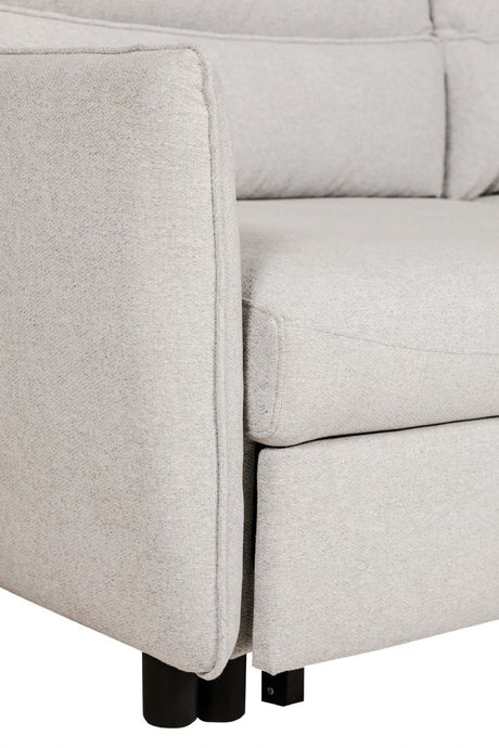 Light Grey Fabric Sofa Bed with Black Legs
