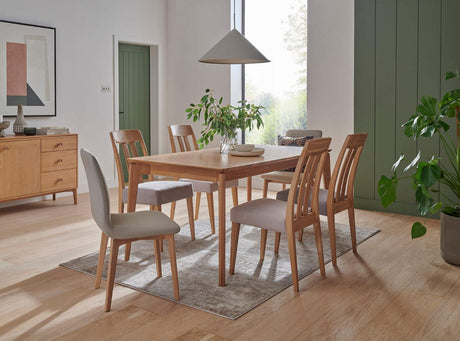 Scandi Natural Oak Extending Dining Table 125 to 165cm