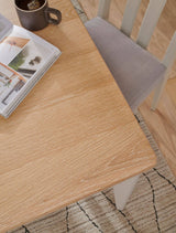 Modern Taupe 125 to 165cm Extending Dining Table Oak Top