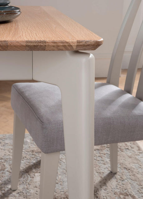 Modern Taupe 125 to 165cm Extending Dining Table Oak Top