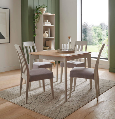 Taupe Wood Oak Top Small Square Dining Table