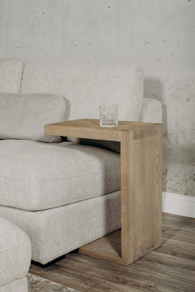 Natural Smoked Oak Slim Drinks Sofa Table