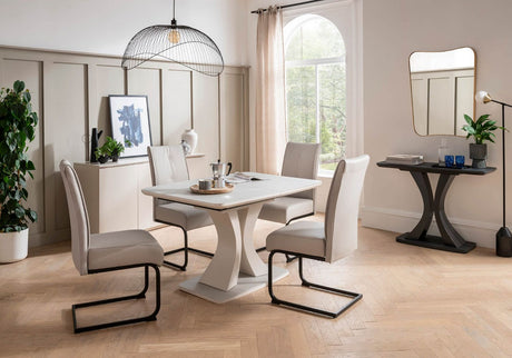 Natural Leather Effect Cantilever Dining Chair