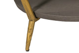 Grey Wooden Round Coffee Table Metal Legs with Shelf