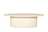 White Wooden Textured Finish Oval Coffee Table