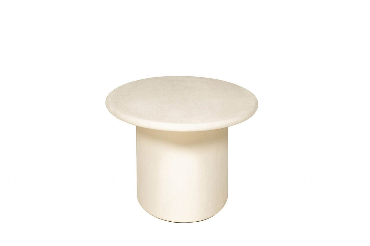 White Wooden Textured Finish Oval Coffee Table