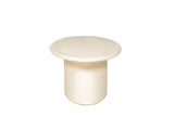 White Wooden Textured Finish Oval Coffee Table